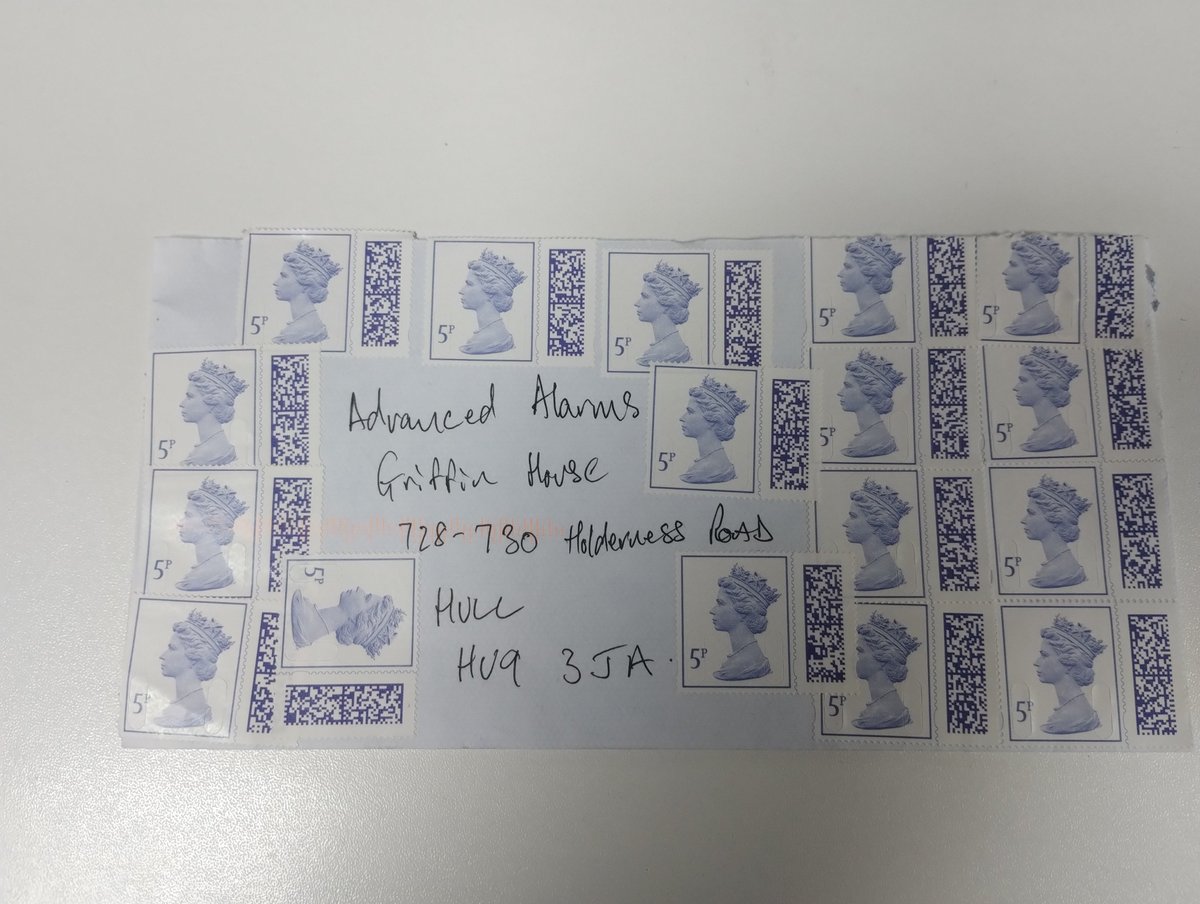 It's good tto know the Great British eccentric still exists... A cheque with as many stamps as possible on the envelope-