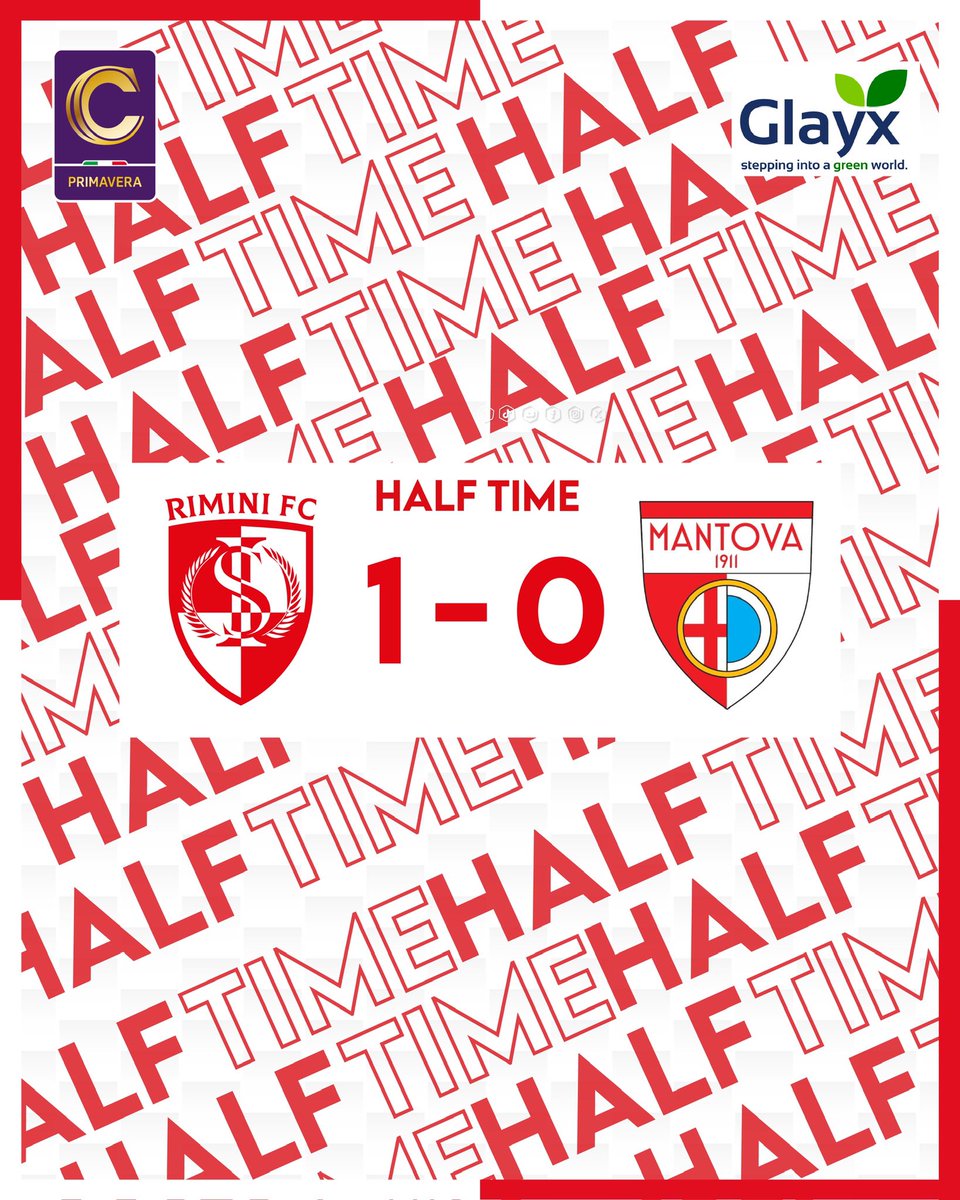 RiminiFC1912's tweet image. ⏸️ 𝐇𝐀𝐋𝐅 𝐓𝐈𝐌𝐄 ⏸️

#RiminiMantova 1️⃣-0️⃣ | #Primavera3