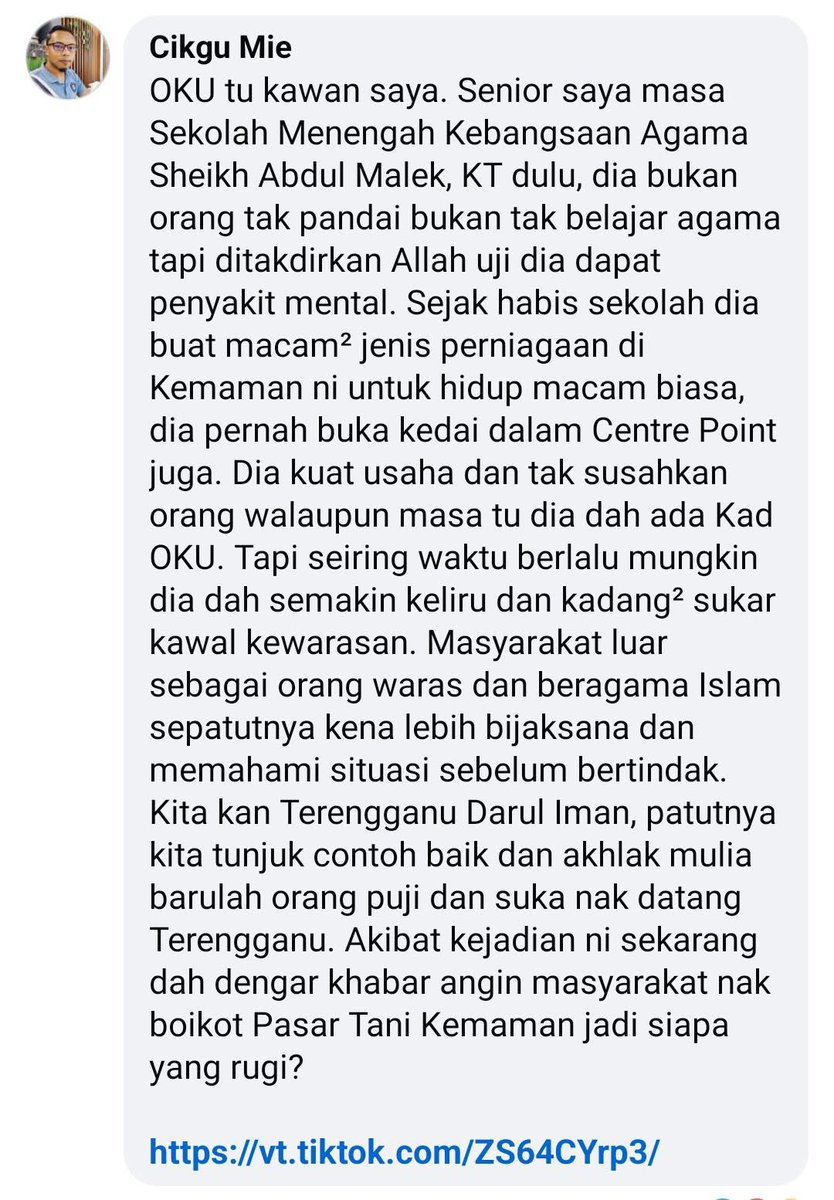 Seorang pakcik OKU mental berusia 47 tahun dipukul dengan kejam di Pasar Tani, Padang Astaka Chukai, Terengganu. 

Walaupun berkali-kali memohon maaf, beliau tetap ditendang, dipijak, dan dihina seperti binatang. 

Ketika mencuci matanya dengan air hujan, beliau dengan sayu