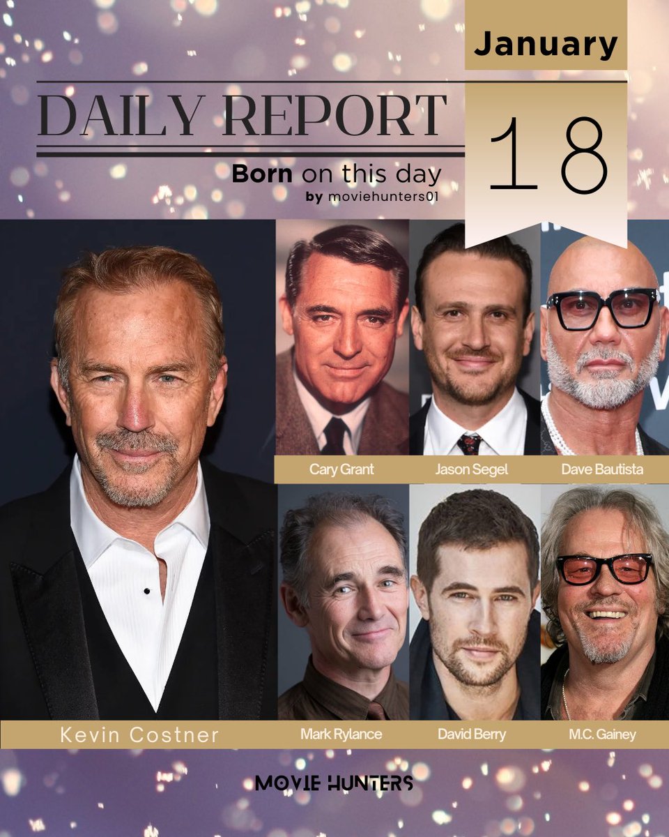 moviehunters01's tweet photo. Daily Report 📢 by moviehunters01
Actors Born 🎂 on January 18
#kevincostner #carygrant jasonsegel #davebautista #markrylance #davidberry #mcgainey #oliverhardy #markcollie #jacobfortunelloyd #jungyumi #hunterdoohan #jesselmartin #vasilistsitsanis #january18 #moviehunters01 https://t.co/qlSvudB6qp