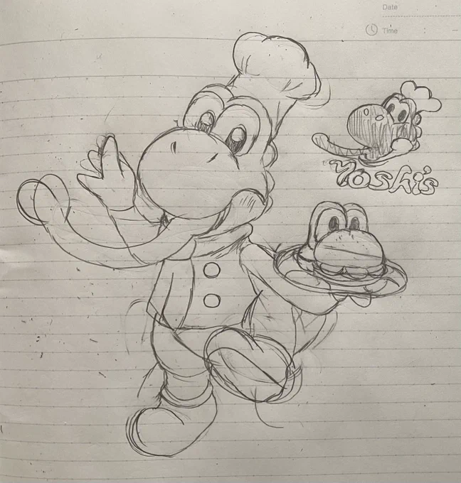 さっき書いた絵の下書き
足の長さも違うし左腕長すぎだろなんだこれ 