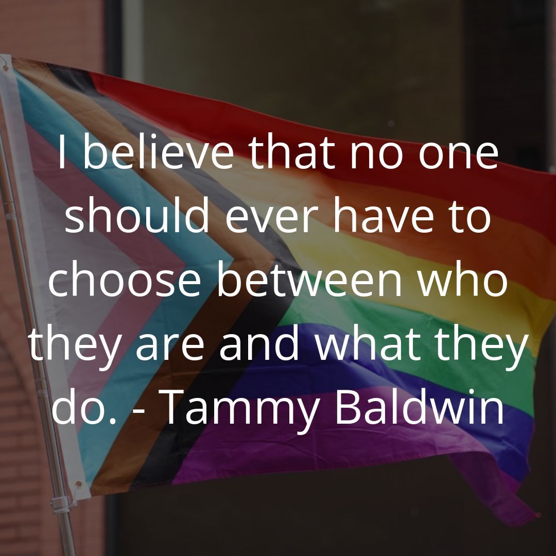 I believe that no one should ever have to choose between who they are and what they do. - Tammy Baldwin

Tammy Baldwin, the first openly gay U.S. Senator, emphasizes the importance of being true to oneself. At Queer America Clothing, we couldn't agree mo… instagr.am/p/DE91pSVMdhK/