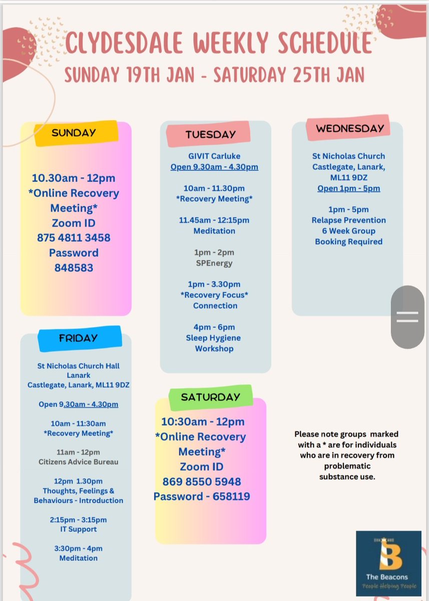 Next week at the Beacons