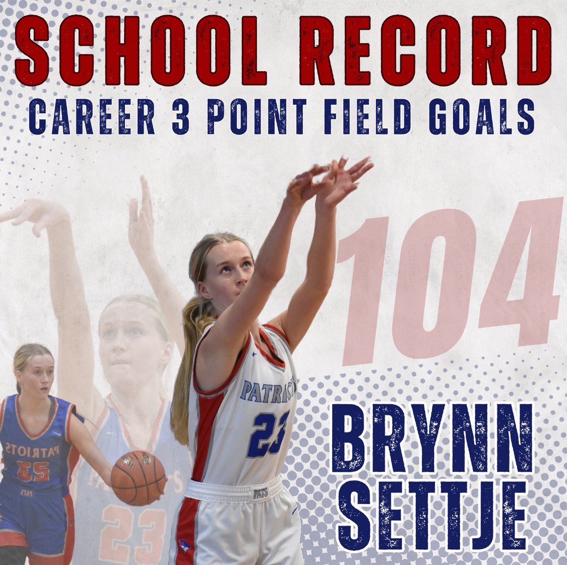 Congratulations to Brynn Settje on setting a new Clarkson-Leigh Girls Basketball record for career three-pointers! She hit her 104th career three pointer in the win over Archangels Catholic. Great work, Brynn! 🏆🏀👏