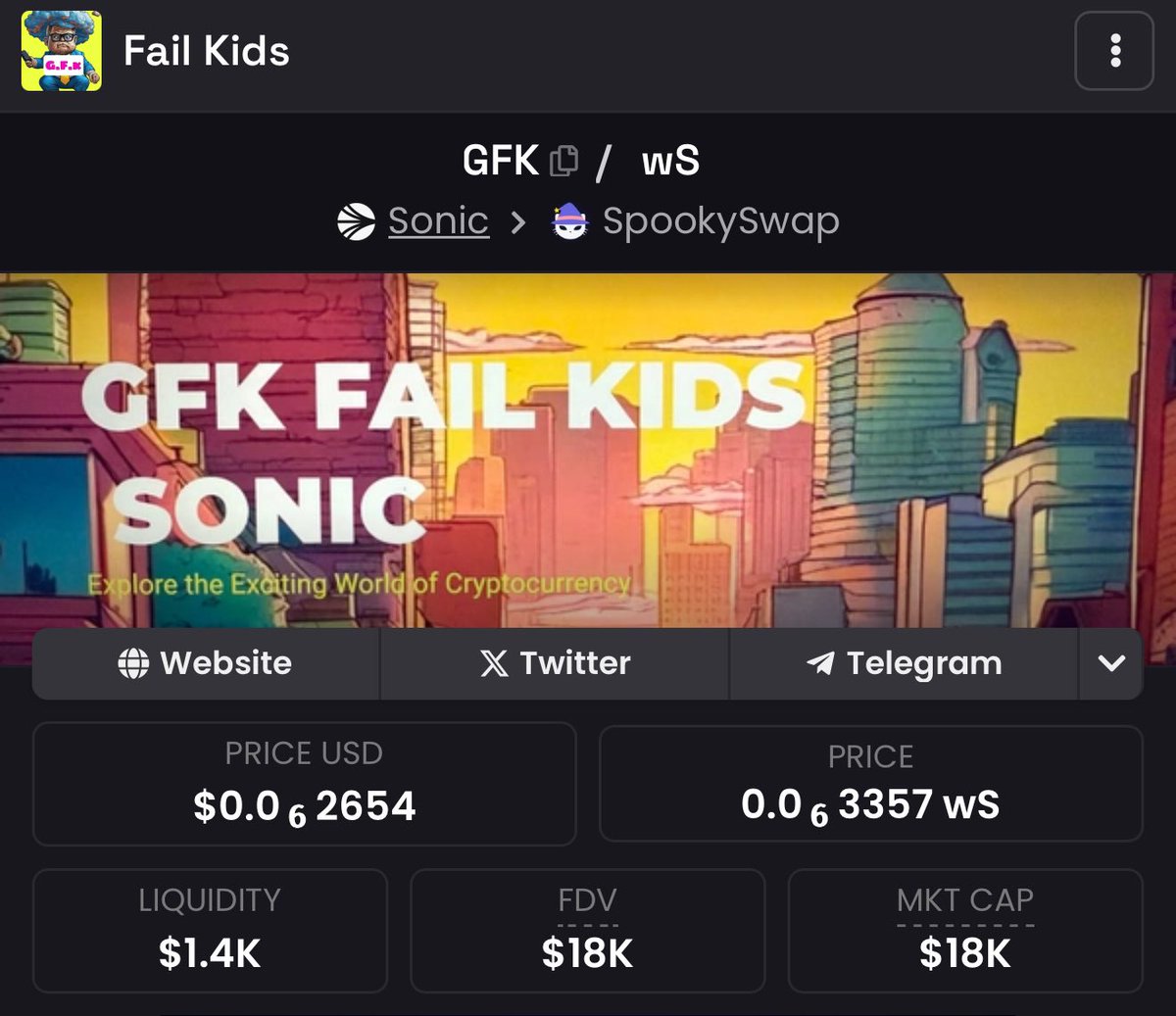Crypt0genics's tweet photo. @lynk0x Breaking news; GFK #FAILKIDS are going to make it
https://t.co/cL7rU79AZA
#SonicLabs #Fantom #memecoin100x #Memecoin @paint_swap Artist: JLT #NFTs #NFTapes #nftcollector https://t.co/ERgeaoNJNl