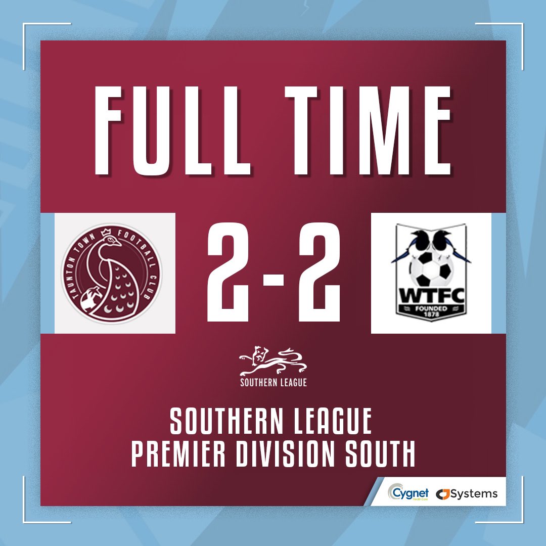 TauntonTownFC's tweet image. THE FINAL WHISTLE GOESSSSSSSS!

Jack Rice’s 99th minute penalty shares the points. 

🦚2-2🥧

#UpThePeacocks🦚