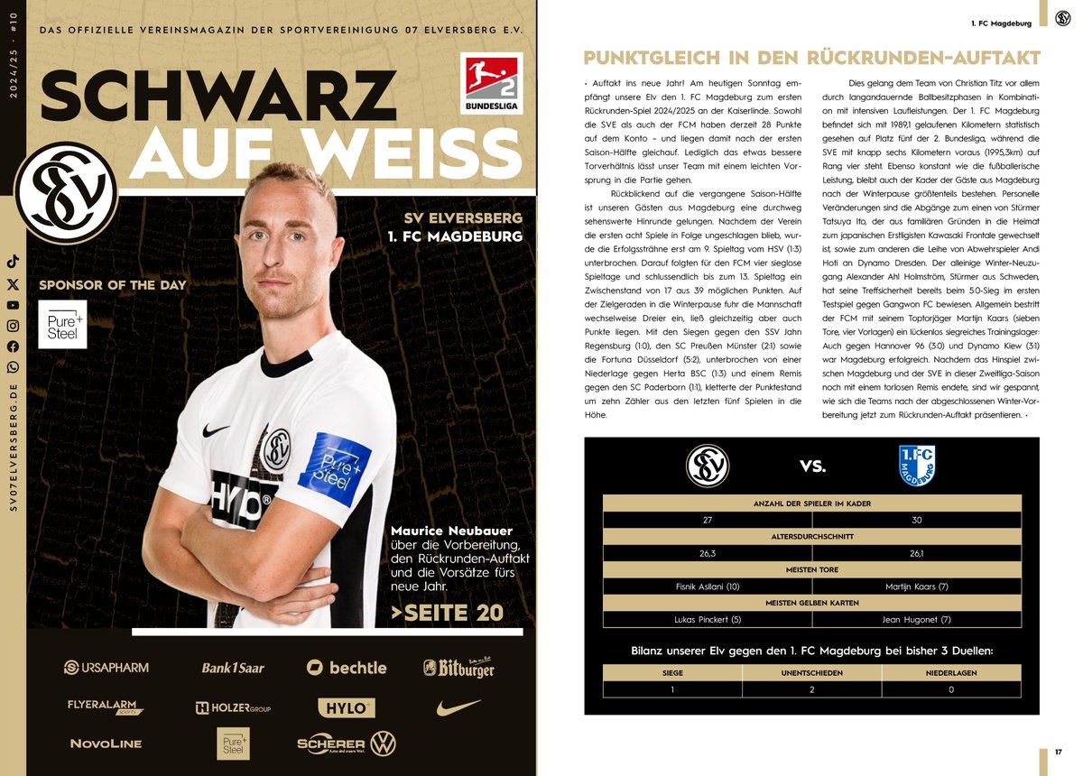 fussballarchiv1's tweet image. Zum Rückrundenauftakt gastiert der 1. FC Magdeburg bei der @SV07Elversberg . Die Gastgeber sind noch einer von 5 Zweitligisten die ein Spieltagsheft/Flyer herausgeben. #EINMALIMMER #ELVFCM #Programmheft #2bundesliga