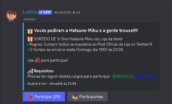 YebucksLoja's tweet photo. ⚡Lembrando que o sorteio sai amanhã as 23:51 
Participem!! É de graça uai 🎉 https://t.co/X4GKULLBIM