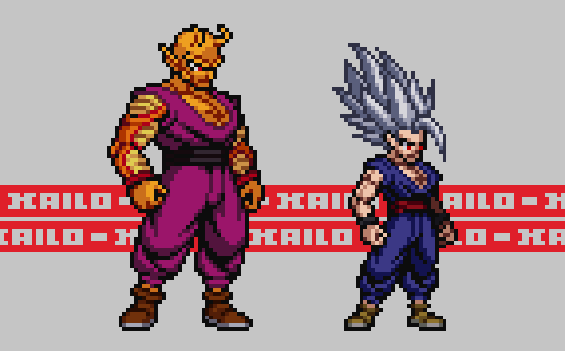 Orange Piccolo and Gohan Beast

#Pixelart #ドット絵 #Piccolo  #Gohan #DragonBallSuper #DragonBall #DBSZ
