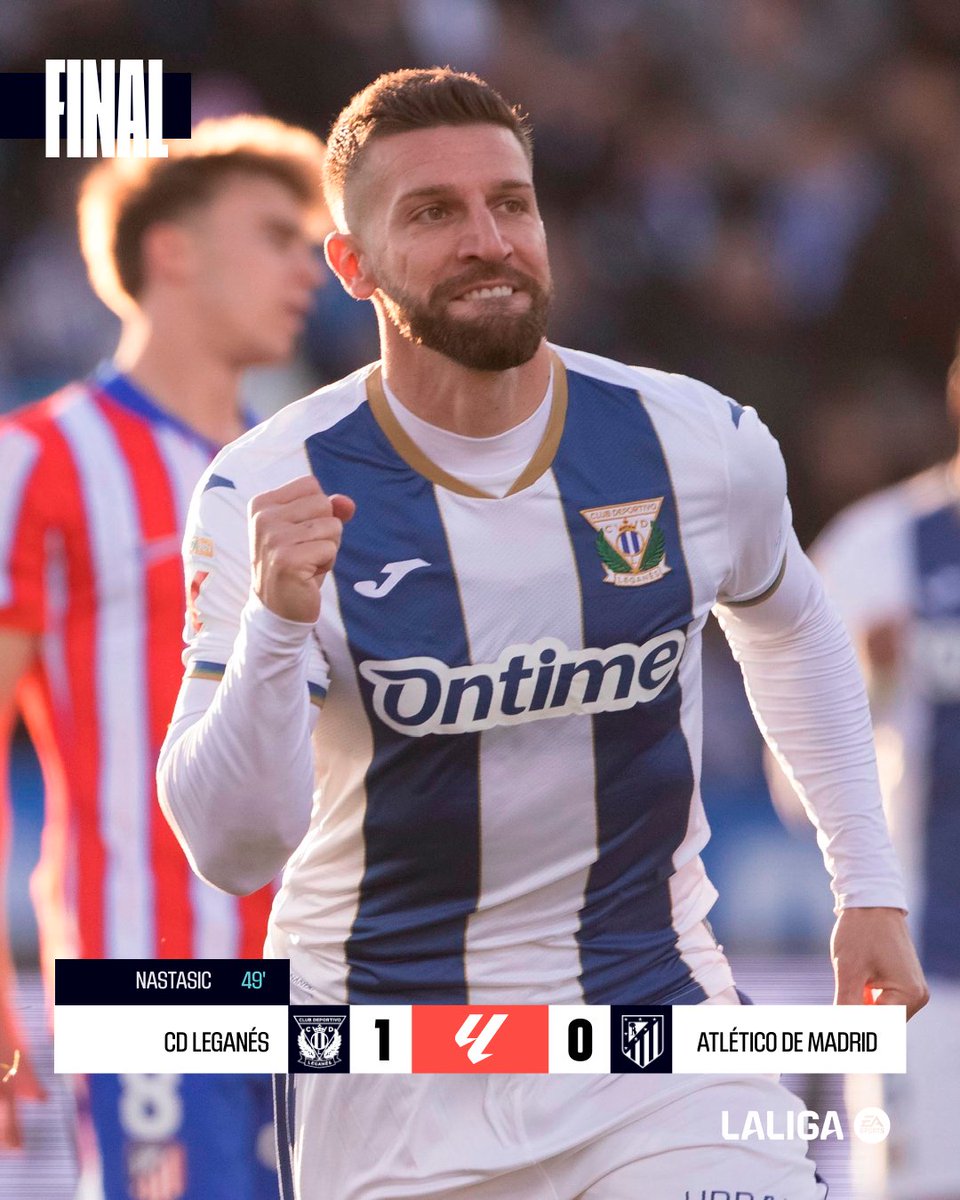 LaLiga's tweet photo. FINAL #LeganésAtleti 1-0

🥒 ¡El @CDLeganes consigue la victoria en el derbi madrileño de esta jornada en #LALIGAEASPORTS! https://t.co/yG7nJrflHR