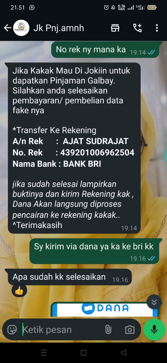 sapuliedi's tweet photo. Penipuan hapus data pinjol makin marah terjadi dan makin banyak korban yang kena. 

Nomer telpon penipu
085936742697
081545949309
081373998247

Nama pelaku
AJAT SUDRAJAT

Nomer rekening pelaku
439201006962504

Akun tiktok pelaku
https://t.co/Mwf2HUub2L https://t.co/ixD2bGbPHf
