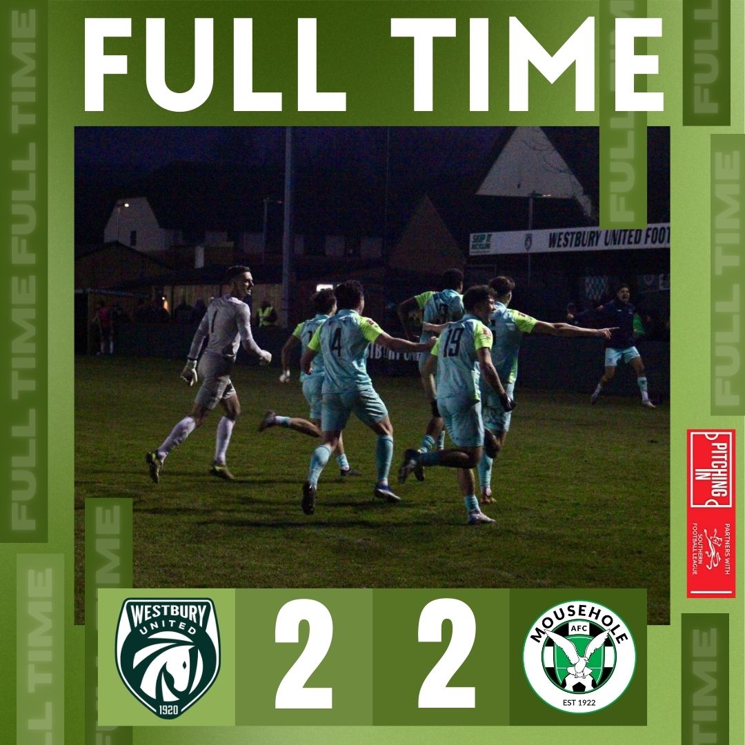MouseholeAFC's tweet photo. FT | @westburyutd 2-2 MOUSEHOLE

0-1 up became 2-1 down until 90+ (THIRTEEN) 😮

@Cornishfootball @swsportsnews @SouthernLeague1
#flyingalltogether #wayoutwest #seagulls #mafc https://t.co/p3kPi6Gaon