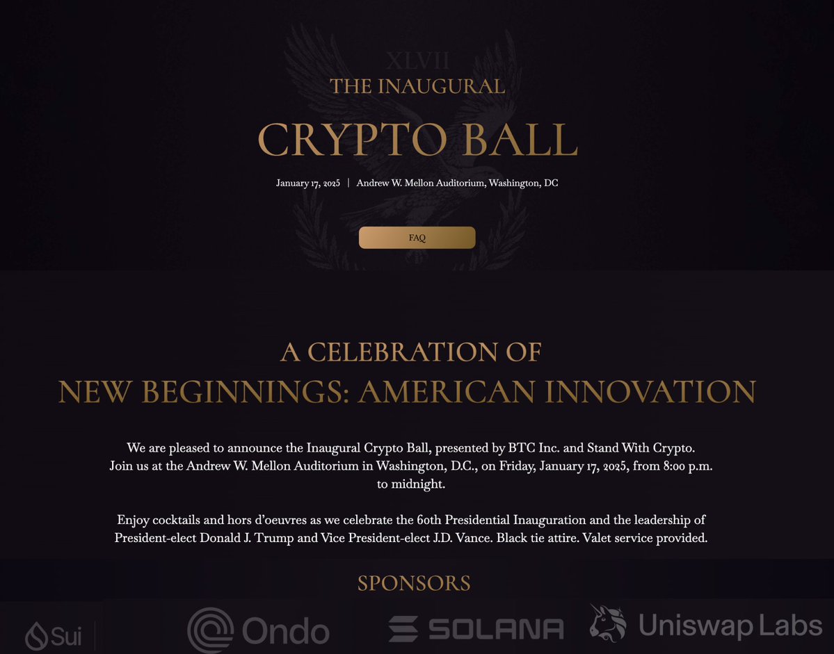 🔥Last night we saw the first ever Crypto Ball! This event was held to  celebrate the Presidential Inauguration of Trump & JD Vance. As we know, it  seems bullishness in crypto &