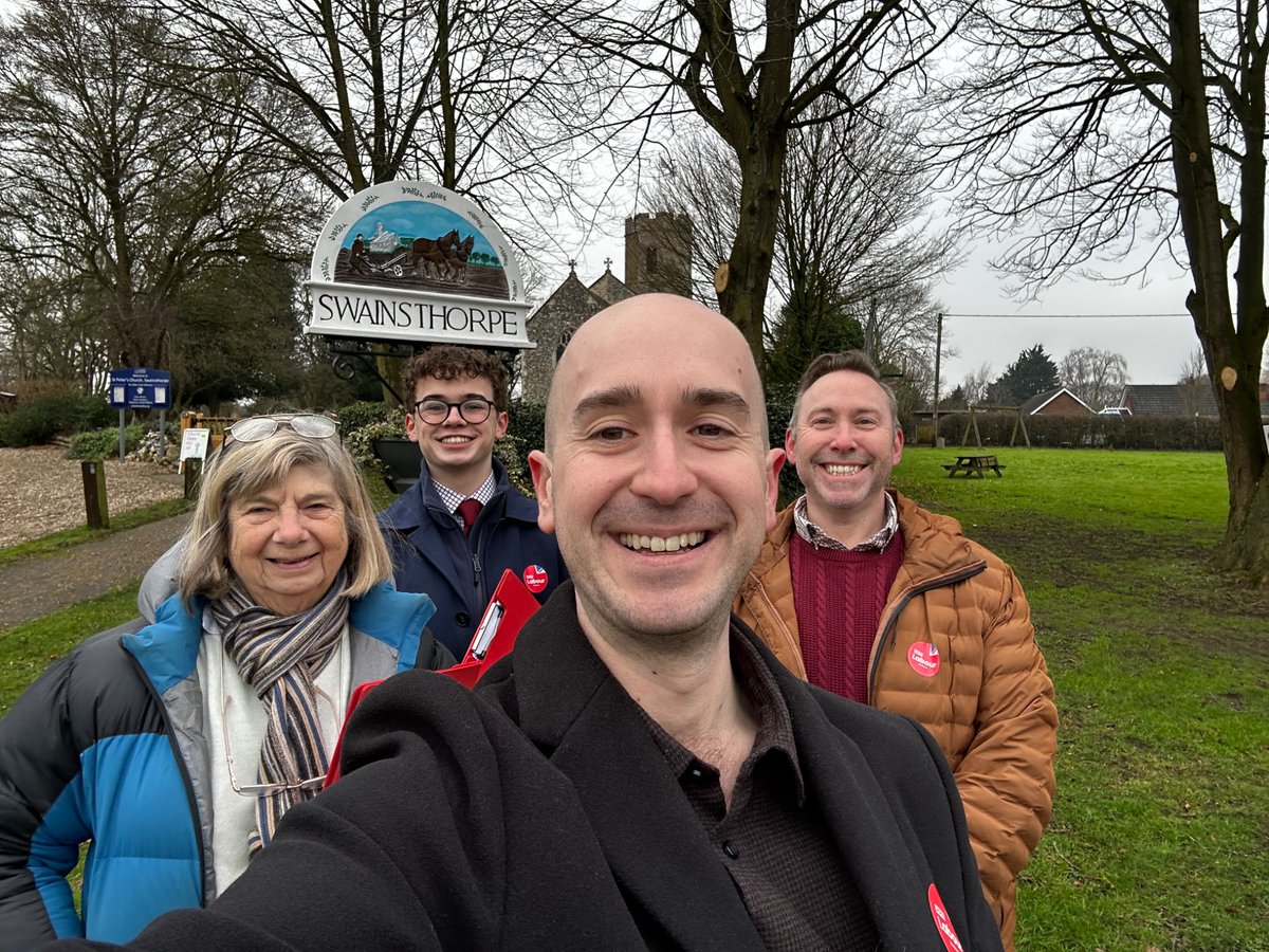Great to be out with Joshua Horsfall in Swainsthorpe for a Saturday Street Surgery.  

Potholes were a hot topic, but it was fantastic to meet the local Community Speed Watch team to discuss speeding and keeping our rural lanes safe.