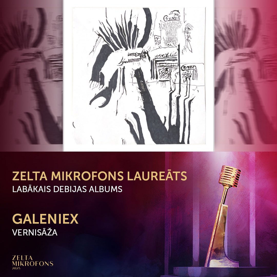 Kategorijā “Labākais debijas albums” Zelta mikrofonu iegūst galeniex ar albumu “Vernisāža”! 🎙️