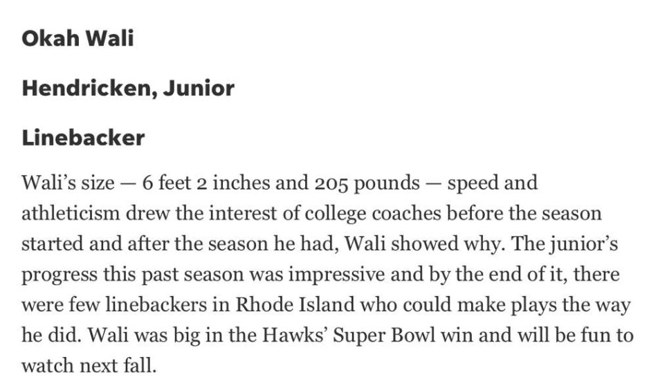 1ofoneO's tweet image. Grateful to be First Team All State.
@hendrickenfb @EricRueb @projo