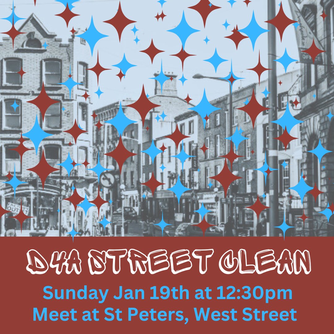 Reminder, D4A street clean meets tomorrow at 12:30pm at the steps on West Street. #Drogheda #CommunityAction