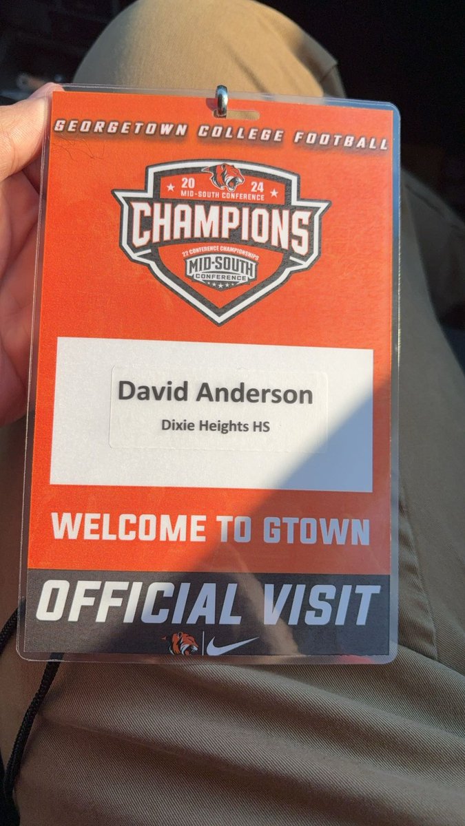 David Anderson (@david26anderson) on Twitter photo After a great visit and conversation with <a href="/JohnPerin/">John Perin</a> i am blessed to receive an offer from Georgetown College! all glory to god!!
<a href="/Gtown_Football/">Georgetown College Football</a>
<a href="/DixieHeightsFB/">Dixie Heights Football</a>
<a href="/CoachPBurke/">Patrick Burke</a> After a great visit and conversation with <a href="/JohnPerin/">John Perin</a> i am blessed to receive an offer from Georgetown College! all glory to god!!
<a href="/Gtown_Football/">Georgetown College Football</a>
<a href="/DixieHeightsFB/">Dixie Heights Football</a>
<a href="/CoachPBurke/">Patrick Burke</a>