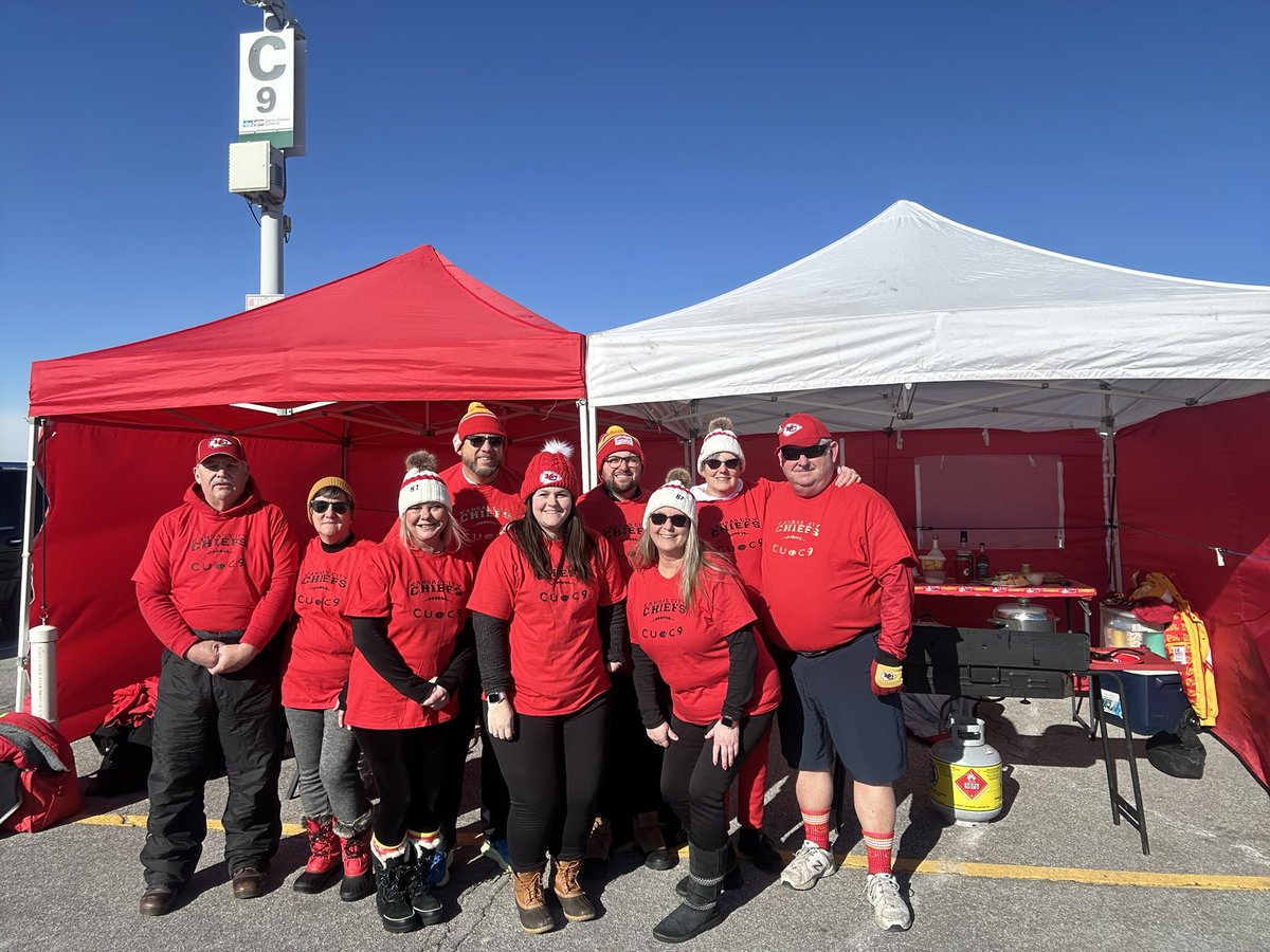 karaabooo's tweet photo. “C U” @ C9 family! Nobody can recall just how long we’ve been in this spot since it’s changed over the years as the Chiefs have changed up how they do parking, but it’s been more than 15 years. #ChiefsKingdom #ProfessionalTailgaters https://t.co/wVWAcliYMD