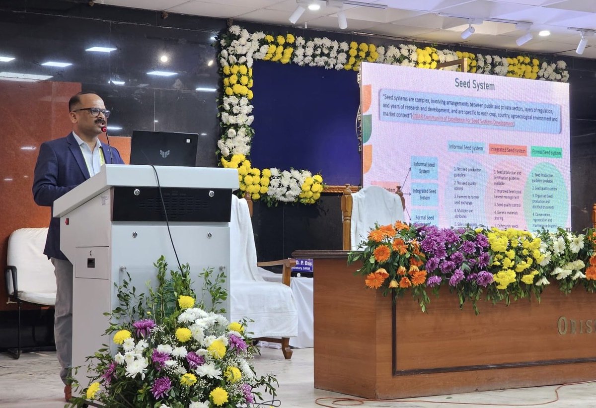 Honoured to present a model titled as Innovating Pulse Seed System: a community based seed system model empowering small holder farmers in Odisha in an Int.Conf.on Agri. for Food Security and Nutrition orgd. at OUAT campus ⁦<a href="/ICARDA/">ICARDA</a>⁩ ⁦<a href="/krushibibhag/">କୃଷି ବିଭାଗ, ଓଡ଼ିଶା</a>⁩ ⁦⁦⁦