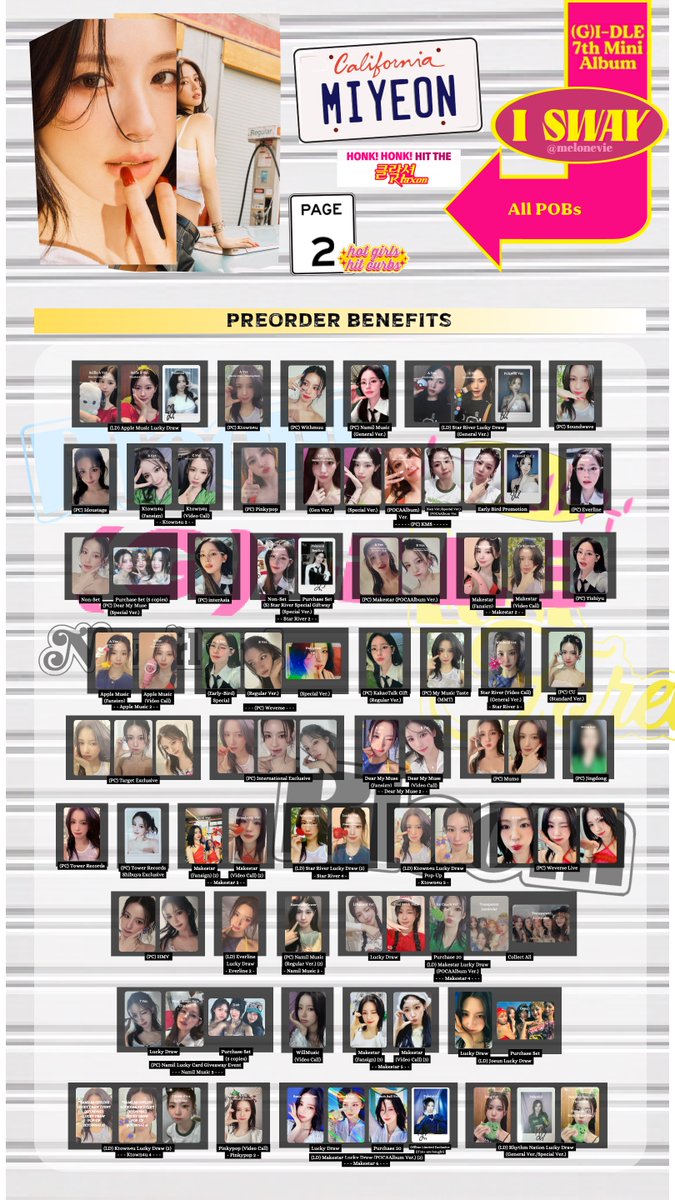 G)I-DLE 'I SWAY' Photocard Template Miyeon + kms3 (v1, v2, v3 and