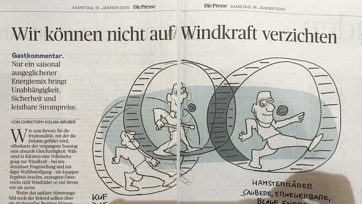 Warum wir in keinem Bundesland auf #Windkraft verzichten können, was der Ausbau (auch den aktuell größten Kritikern) bringt und was es jetzt braucht, um beim Bau wichtiger Infrastruktur - nicht nur Windkraft - vernünftig weiterzukommen.

Mein Kommentar 👇

diepresse.com/19265769/wir-k…