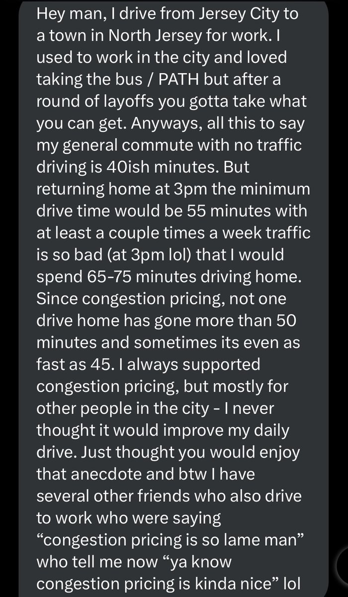 sam_d_1995's tweet image. the DMs I get from congestion pricing supporters vs opponents