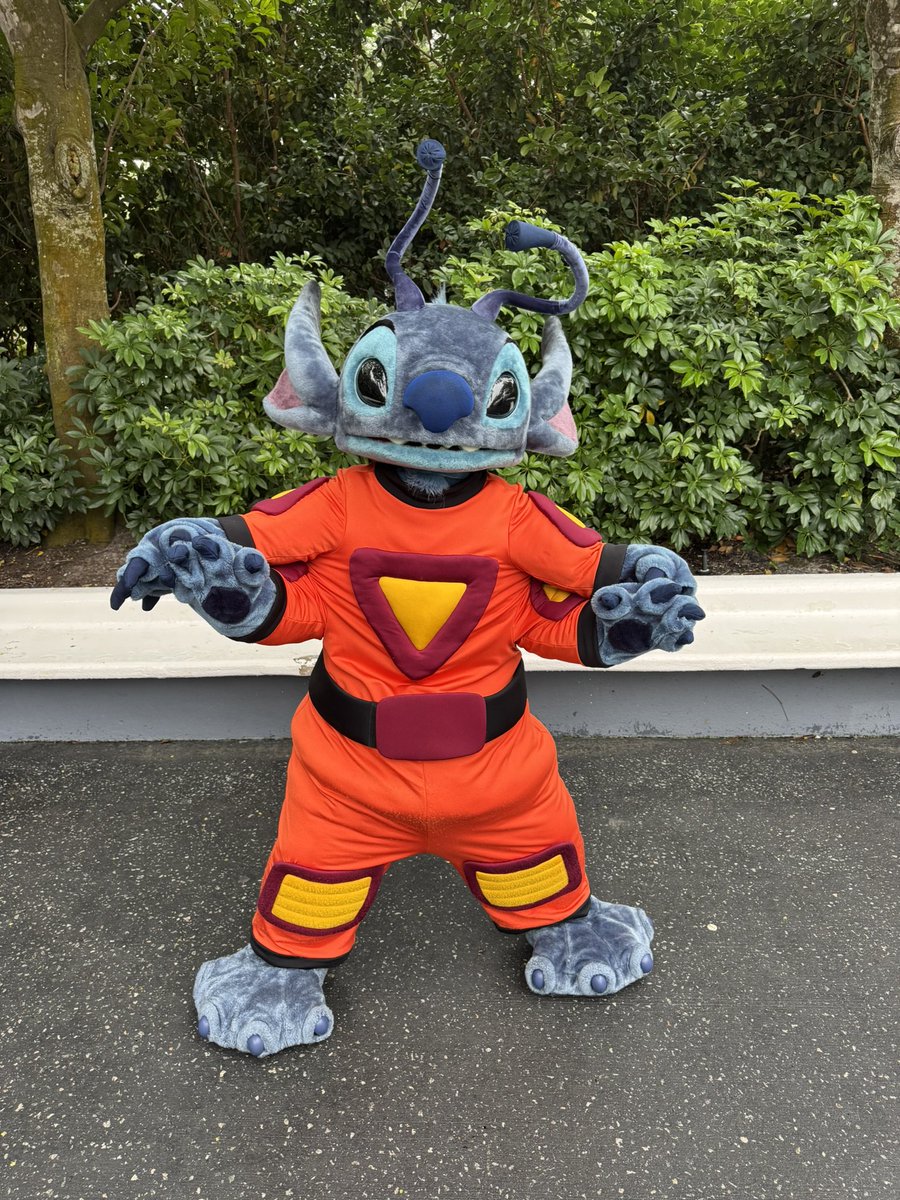 WDWNT's tweet image. Stitch and other experiments were let loose in Tomorrowland this morning for a private event