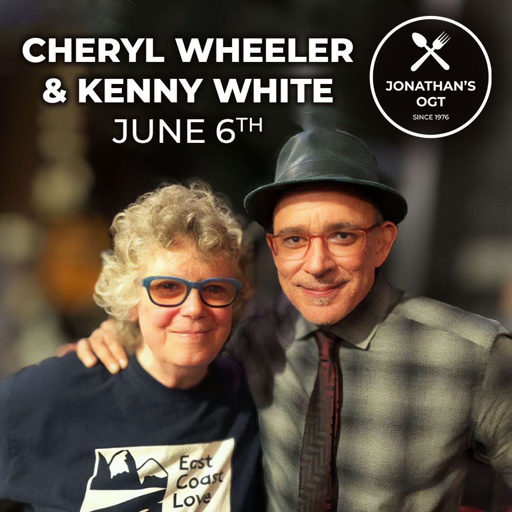 🎶 Just announced! Cheryl Wheeler and Kenny White are coming to Jonathan’s Ogunquit on June 6th. Tickets are on sale now! Don’t miss Cheryl’s heartfelt, witty songs and Kenny’s soulful, masterful sound. 🎟️ Get yours today @jonathansogunquit.com