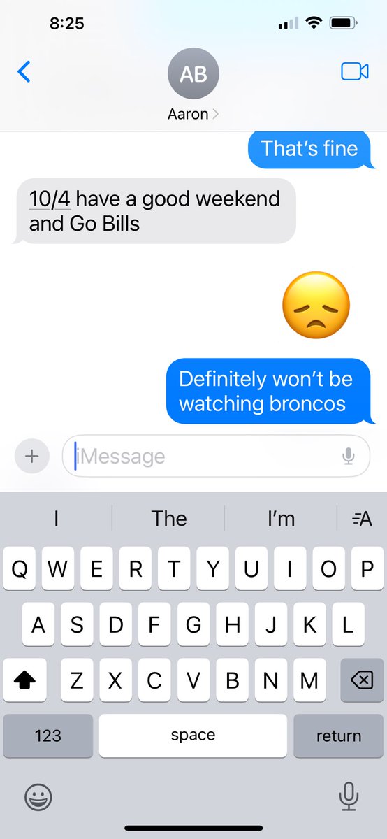 When I ask my assistant for a report of how his Saturday morning went, this is how he finishes. He just keeps digging at my Broncos…..