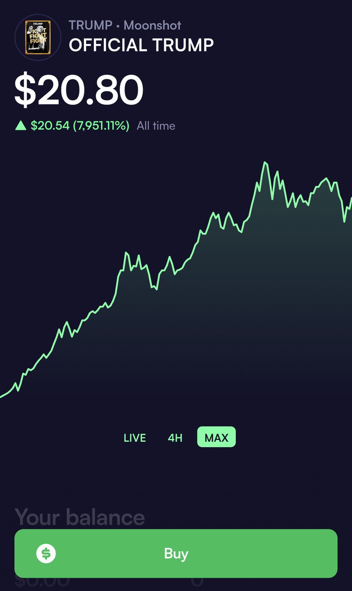 ✓ Moonshotのスマホアプリからはこんな感じで $TRUMP 等のトークンが買えます！ よろしければ、登録はこちらからどうぞ！（無料）  https://t.co/MqnHZkhif6