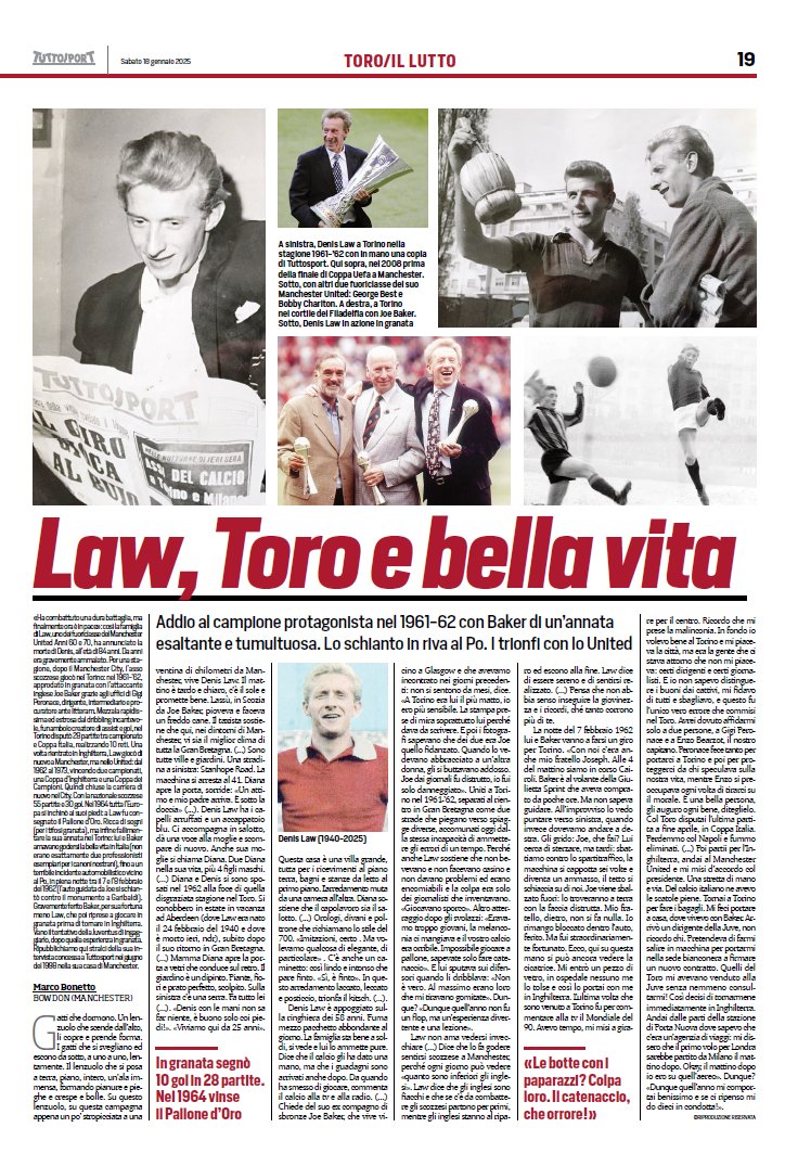 InTheSoccerTime's tweet photo. È morto Denis Law, leggenda del calcio ed ex Pallone d’Oro che in Italia militò con #ACMilan e #Torino. Il ricordo di @tuttosport e @Gazzetta_it | #DenisLaw https://t.co/SDpeDvf5Ug