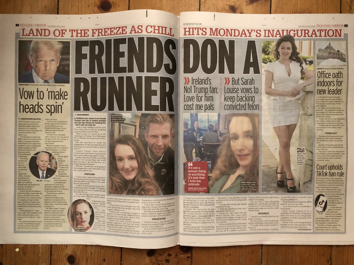sarahlmull82's tweet photo. Todayโs Newspapers ๐ฐ
Thank you @IrishMirror I made #FrontPage news ๐
& I also appeared in The #IrishDailyStar @isfearranstar
I will always be @realDonaldTrump No:1 #Irish ๐ฎ๐ช Supporter
#MAGA #MIGA
โค๏ธโ๏ธ๐ฏ๏ธ https://t.co/FSYef8Hgwp