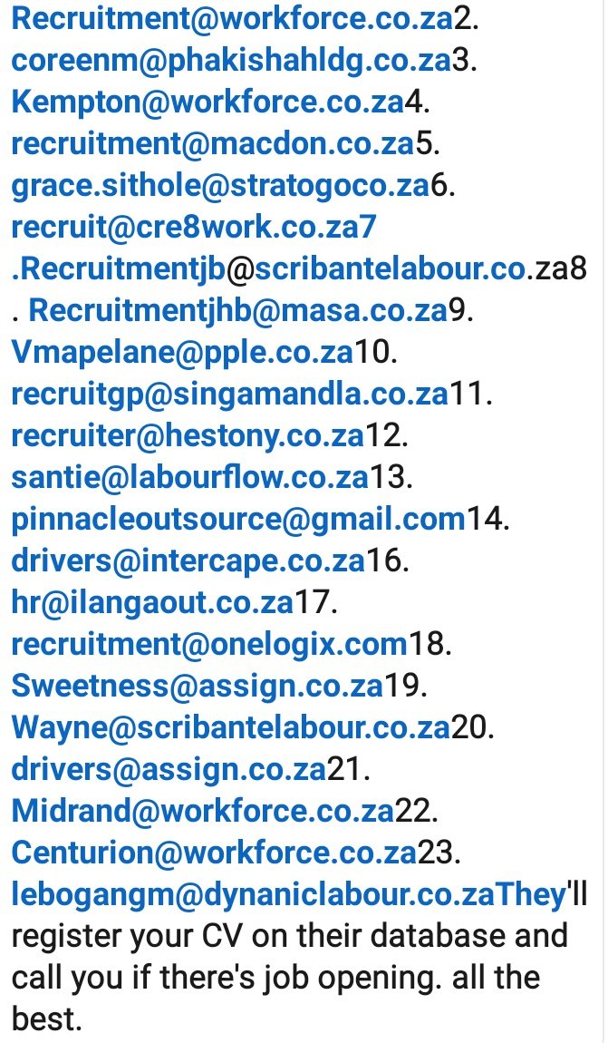 Carol B. 🇿🇦 on X: “If your CV is in PDF please send emails to