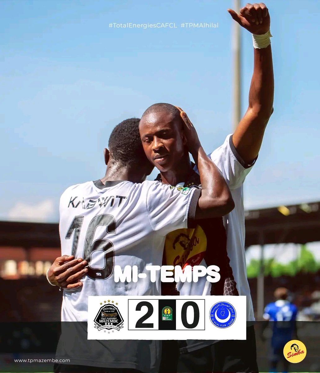 Kim_Kwesele's tweet image. #TotalEnergiesCAFCL #TPMAlHilal  
MI-TEMPS A KAMALONDO : 2-0. Les Corbeaux sont devant au score. Les hommes de #LamineNdiaye ont eu le contrôle du premier acte grâce à la bonne circulation et conservation du ballon ainsi qu'au réalisme devant le but