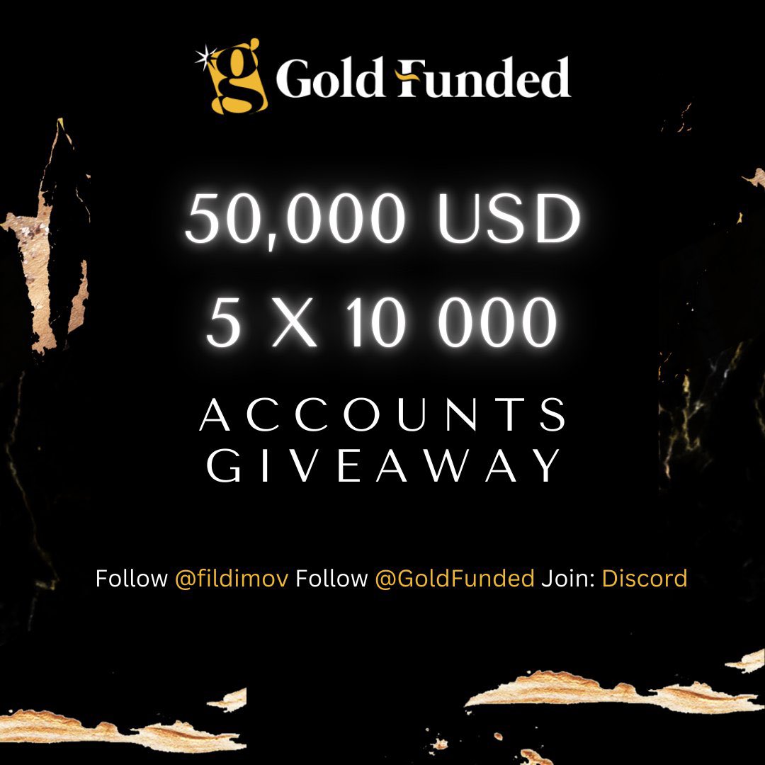 🚨🚨🚨 PROP FIRM GIVEAWAY 🚨🚨🚨

5 X 10K CHALLANGE ACCOUNT 
RULES;

FOLLOW: <a href="/TraderDurd3n/">Tyler</a> @GoldFunded <a href="/fildimov/">Filip Dimov CEO of GoldFunded</a> 

LIKE&amp;RETWEET THIS POST 

TAG 3 FRIENDS 

ENDS IN 3 DAYS GOOD LUCK🎉