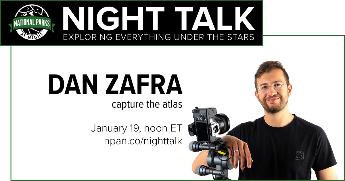Tomorrow, head over to the National Parks at Night Instagram feed for a "Night Talk" live interview with 2023 Nightscaper Conference speaker DAN ZAFRA. It's interactive—ask questions, and he'll answer! Noon EST at npan.co/instagram.