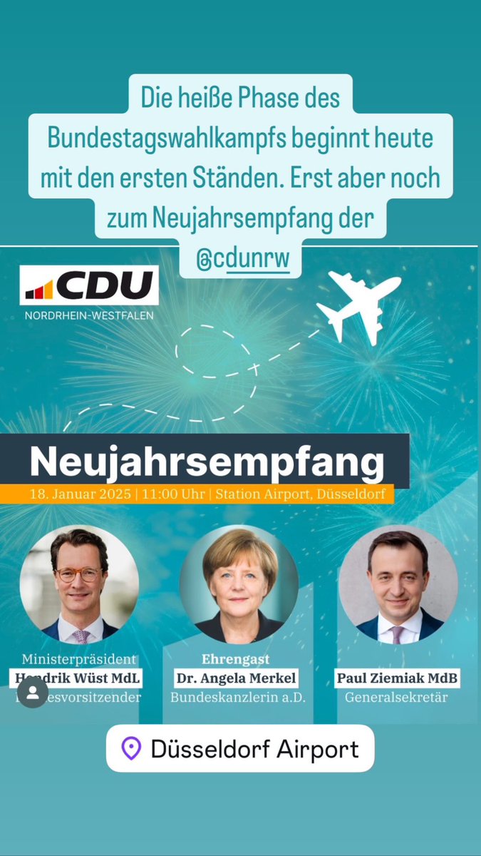 c_bieker's tweet photo. Neujahrsempfang der @CDUNRW_de mit Angela Merkel: „Jetzt ist es an der Zeit für die Bürger, in der Politik Farbe zu bekennen und sich einzubringen. Und wir brauchen einen Regierungswechsel in Berlin“ #WiederNachVorne #wegenmorgen #cdu 🇩🇪♥️🙏 https://t.co/VbBoNHhbWW