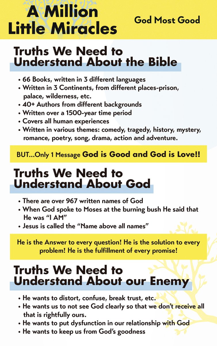 jccelgin's tweet image. #TeachingGuide | A Million Little Miracles » God Most Good | 01-19 #January #God #Elgin