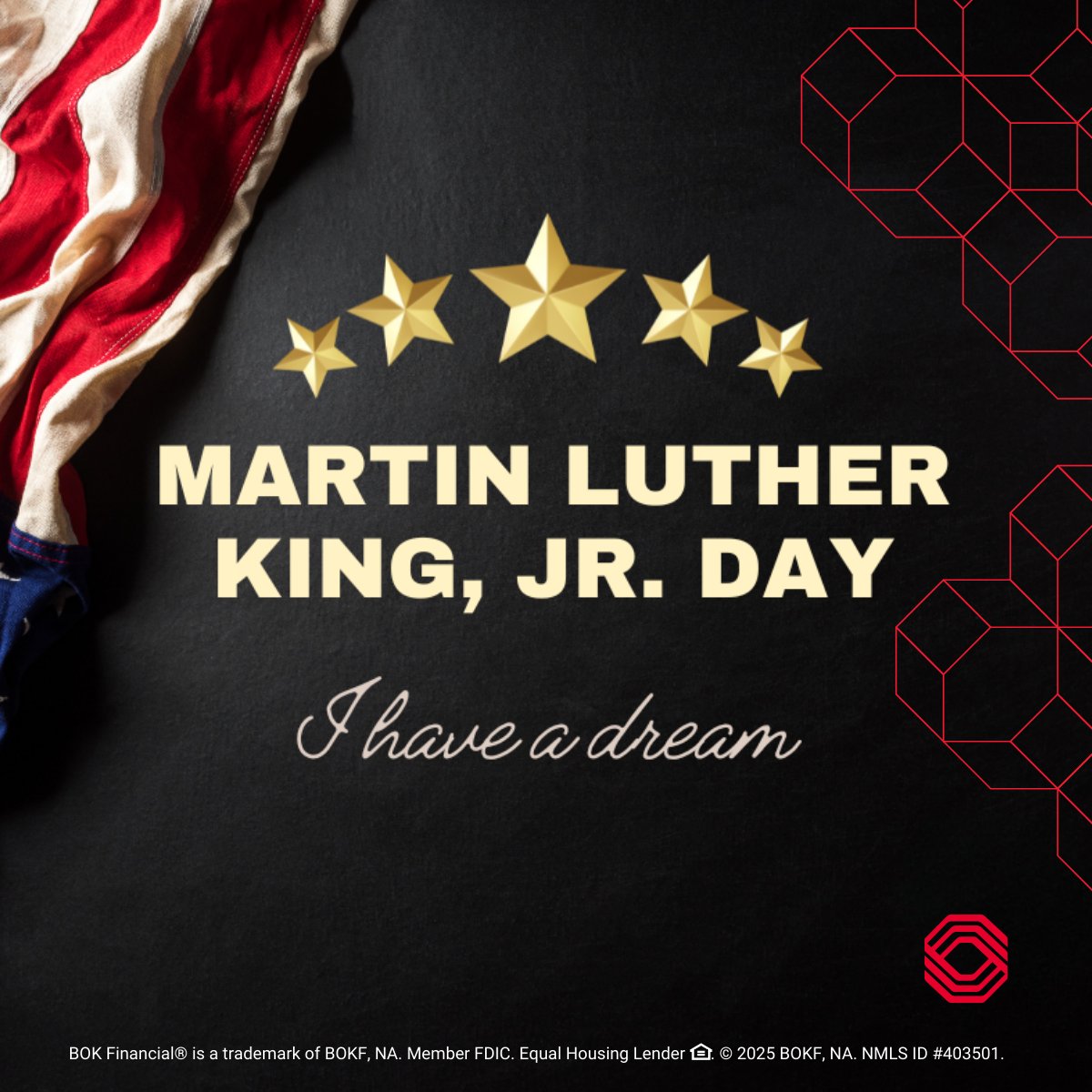 In observance of Martin Luther King, Jr. Day on Monday, Jan. 20, 2025, all of our banking centers and ExpressBank will be closed. 

Transactions from Jan. 18 - Jan. 21 will be posted by the morning of Jan. 22.