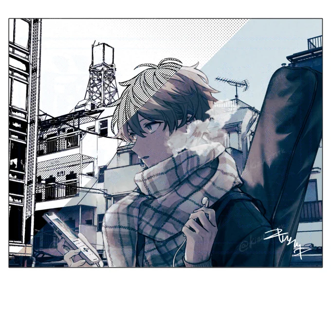 『for GIVEN』ジャケットイラスト
改めて画像アップします。
モノクロからカラーへ、二次元の真冬から三次元のセンチミリメンタルさんへ、バトンを繋ぐような気持ちで描きました。 