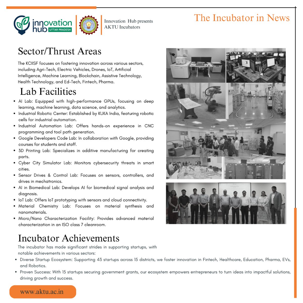#Incubatorstory

#InnovationHubUP presents <a href="/KCIISF/">KCIISF</a>  <a href="/AKTU_Lucknow/">AKTU</a> #IncubationCentre Story

<a href="/KCIISF/">KCIISF</a>  is redefining the entrepreneurial landscape with cutting-edge #technology #rapidprototyping facility #mentorship
<a href="/AKTU_Lucknow/">AKTU</a>  empowers startups to turn ideas into ventures.