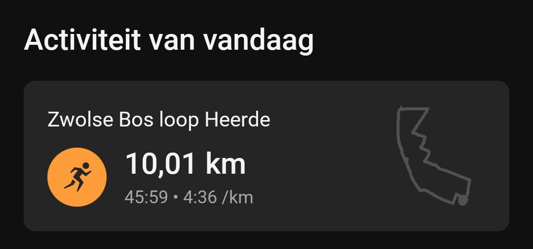 Vandaag heerlijk #hardlopen in Heerde bij de Zwolse Bos loop van av De Gemzen.
10km voor het eerst van m'n leven met een negatieve split (met dank aan het parcours).
Allemaal strak georganiseerd! Dank aan alle vrijwilligers!