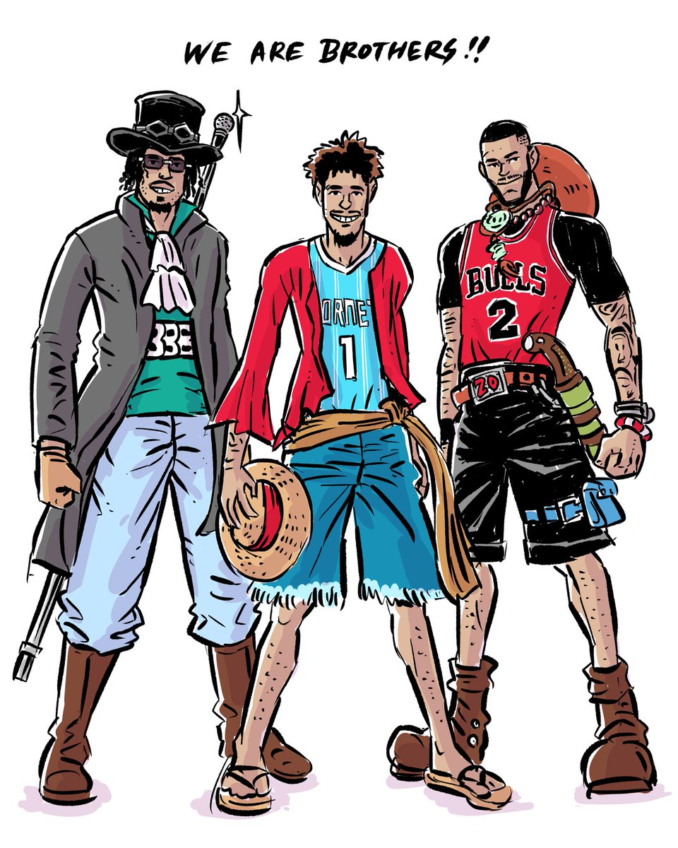 luckymong1's tweet photo. BALL BROTHERS!!!
#liangelo #lamelo #lonzo #onepiece https://t.co/D8H1R2MUwi