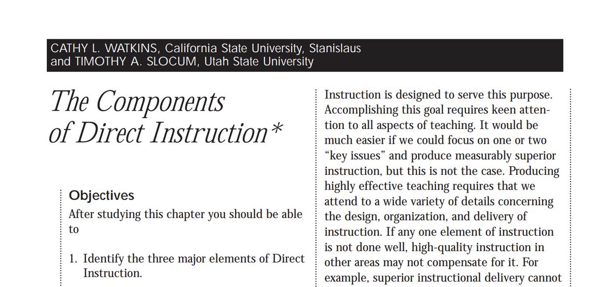 oliver caviglioli (@olicav) on Twitter photo This 36-page summary of Direct Instruction (DI) is excellent. And free, from: nifdi.org/research/journ…
Thanks <a href="/Kris_Boulton/">Kristopher Boulton</a> for the recommendation, in the equally excellent podcast (Progressively Incorrect) by <a href="/MrZachG/">Zach Groshell</a> recently. This 36-page summary of Direct Instruction (DI) is excellent. And free, from: nifdi.org/research/journ…
Thanks <a href="/Kris_Boulton/">Kristopher Boulton</a> for the recommendation, in the equally excellent podcast (Progressively Incorrect) by <a href="/MrZachG/">Zach Groshell</a> recently.