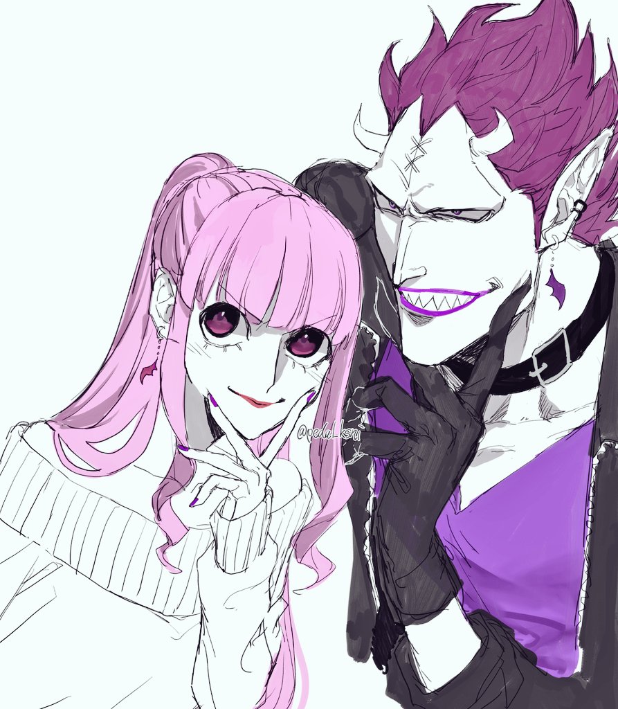 pedal_ksni's tweet photo. これはギャルな🦇👻ちゃんの絵(現パロ) https://t.co/Dvh2149iOq