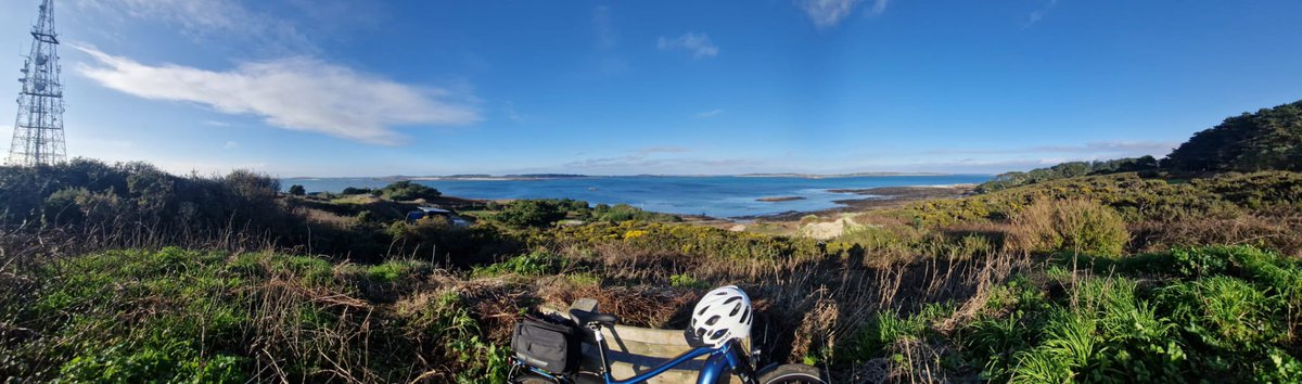 IOSPS1's tweet photo. One of the team making the most of the nice weather to get out and patrol on the E-bikes. Not a bad place to stop for a rest ! 😀🚲👍🏻☀️ #bestbeat #connectivity #ios #islandpolicing https://t.co/CsUtZyHcN2