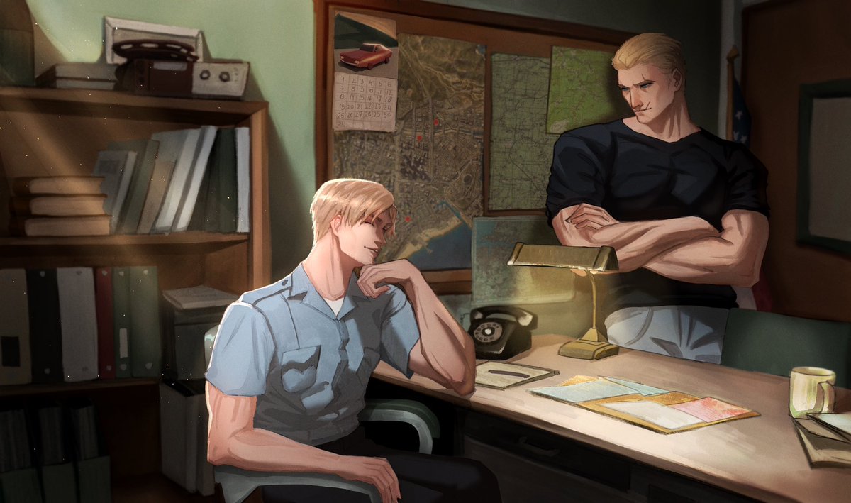 AU cop Kennedy and ex-military with PTSD Krauser
I even started writing fanfiction for this au, but it remained just an idea #metaltango #ResidentEvil
