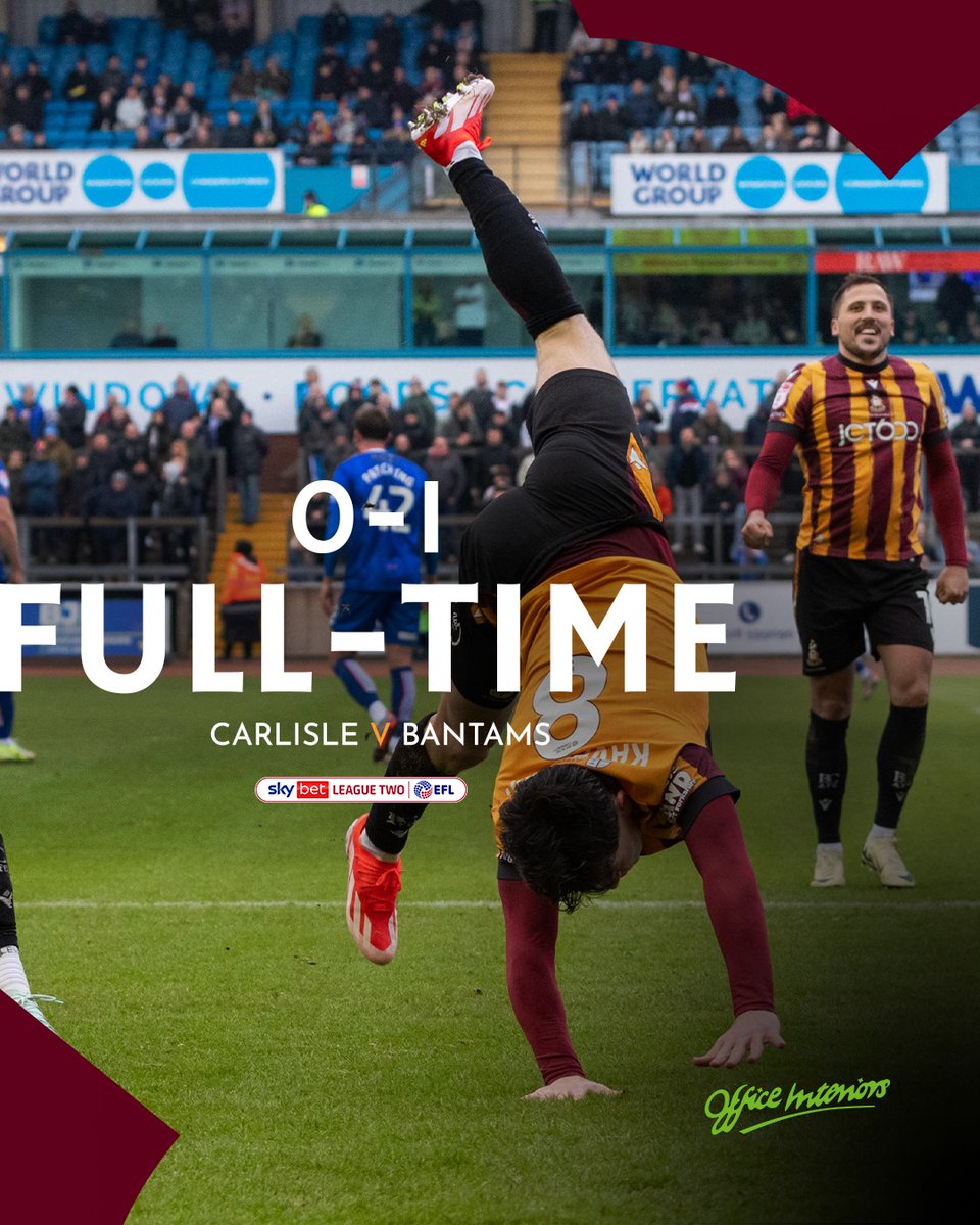 officialbantams's tweet image. The whistle goes and City have completed the double over Carlisle. 😁

#BCAFC | #CARvBRA | @OFFICEINTERIOR5
