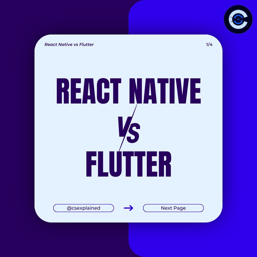 ManWithCodes's tweet image. React Native vs Flutter: Which cross-platform framework is right for your next mobile app project? 👨💻 Which framework delivers faster and more efficient performance? 🚀 Which one do you prefer? 👀
Join CSX Community buff.ly/3DIXdaV
#ReactNativeVsFlutter